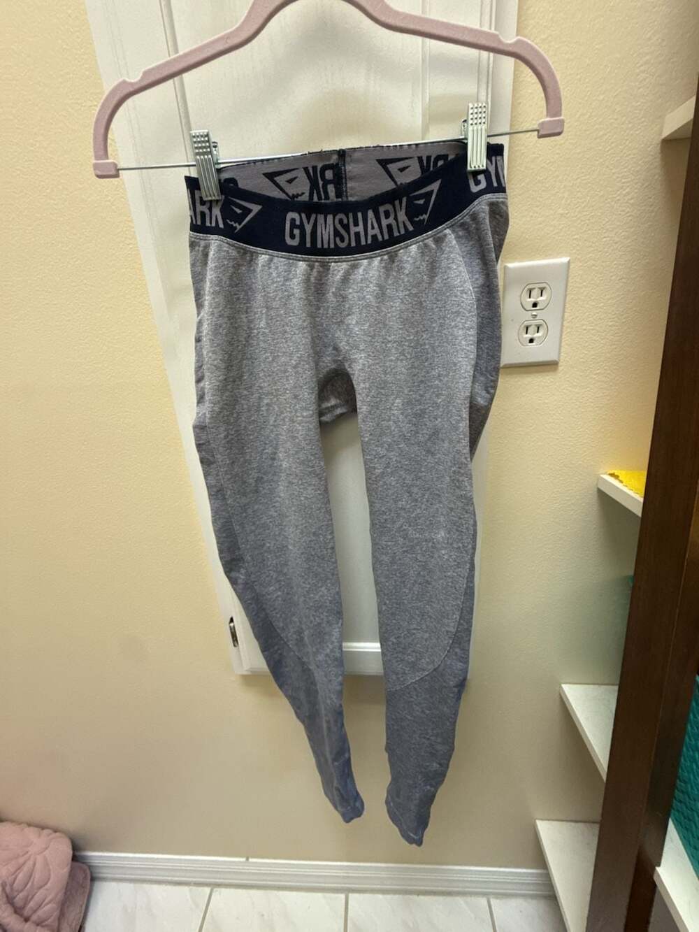 Gymshark Flex Seamless Grey Marl Leggings with Logo Waistband